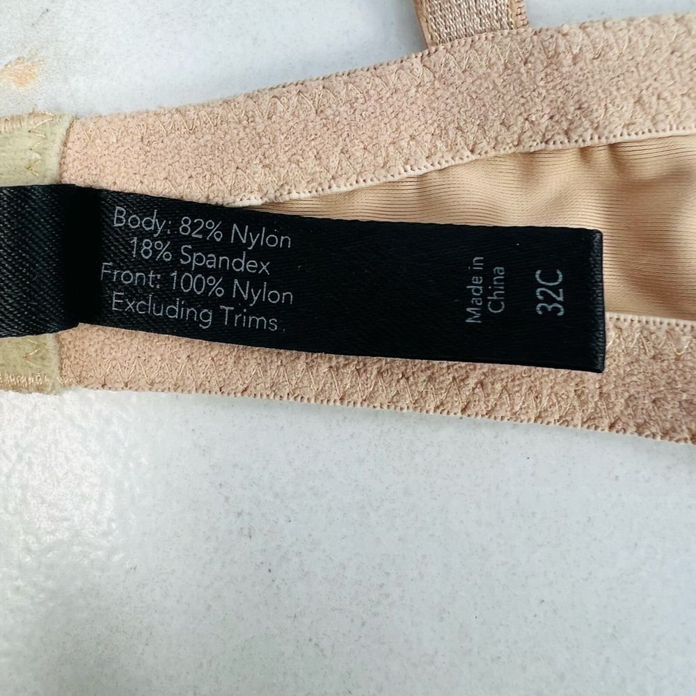 Soma 79984 Tan/Nude Lace Sequin Mesh Overlay Lightly Lined Bra,  32C - Picture 13 of 16